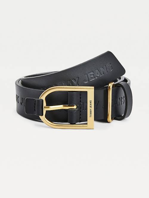 Black Tommy Hilfiger Logo Fashion Women\'s Belts | TH805HNU