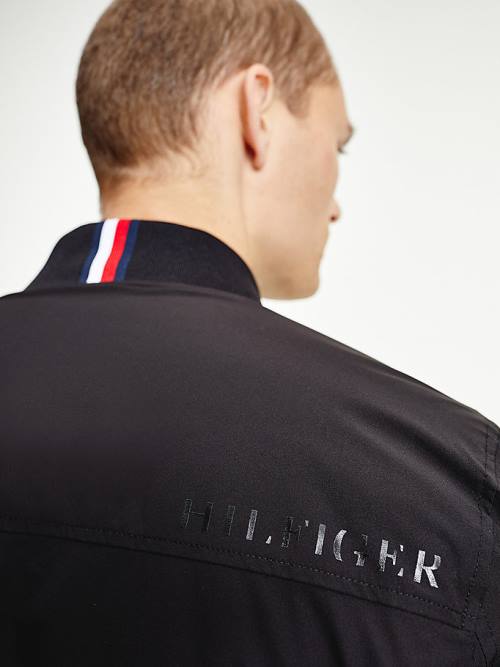 Black Tommy Hilfiger Logo Patch Bomber Men's Jackets | TH568DAL