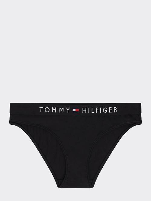 Black Tommy Hilfiger Logo Waistband Stretch Cotton Briefs Women's Underwear | TH173UTY