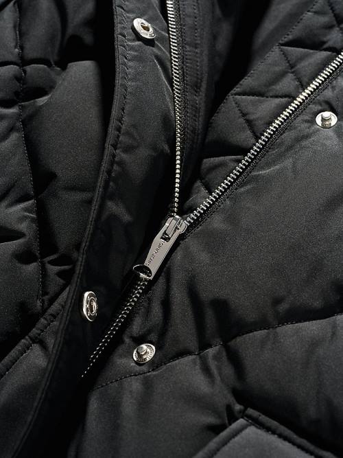 Black Tommy Hilfiger Longline Down Puffer Coat Women's Jackets | TH185DTR