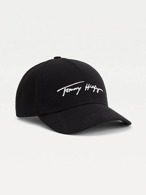 Black Tommy Hilfiger Lux Studded Organic Cotton Cap Women\'s Hats | TH061JSV