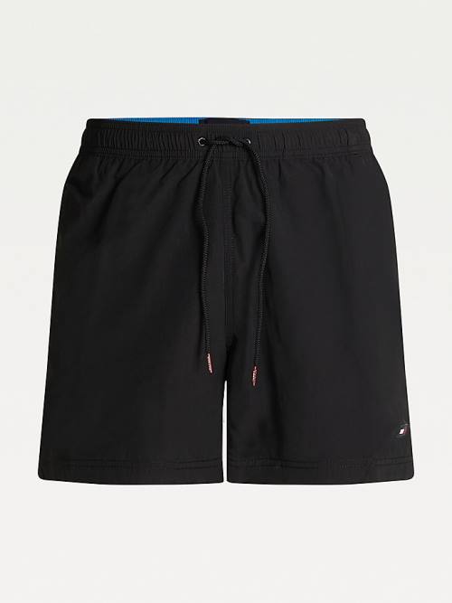 Black Tommy Hilfiger Mid Length Drawstring Shorts Men's Swimwear | TH138KXW