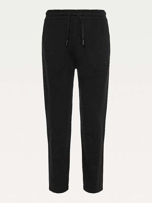 Black Tommy Hilfiger Monogram Joggers Women's Pants | TH035DHS