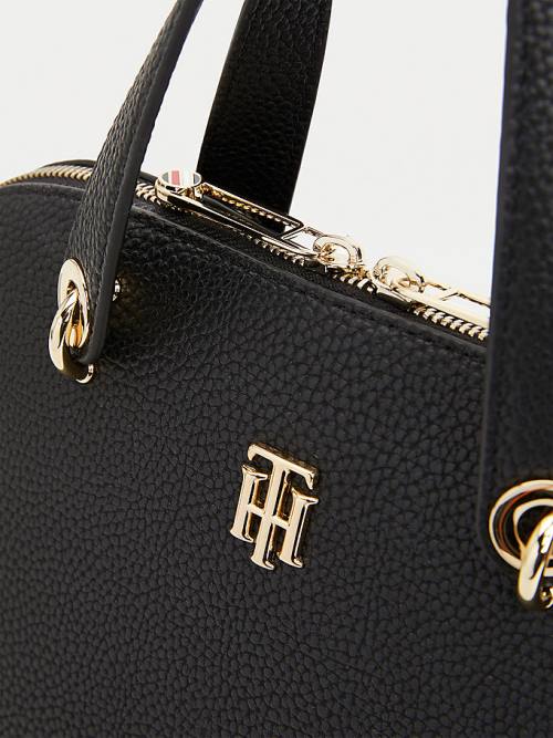 Black Tommy Hilfiger Monogram Plaque Crossover Women's Bags | TH120NCA