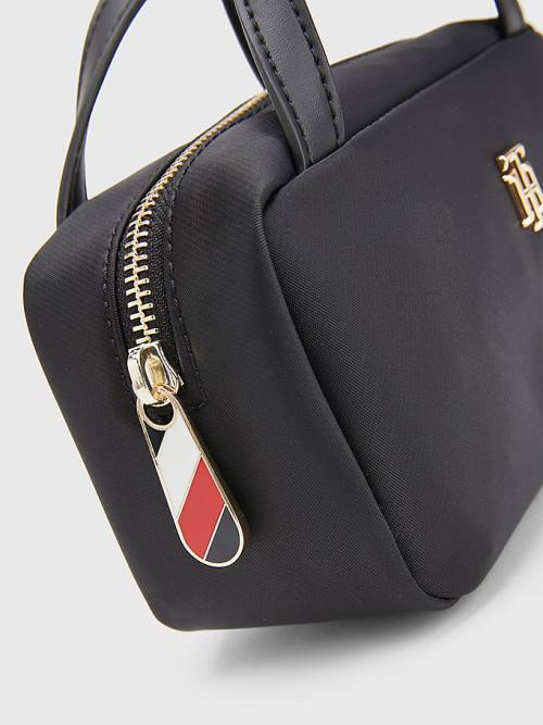 Black Tommy Hilfiger Monogram Plaque Makeup Case Women's Bags | TH238MHY