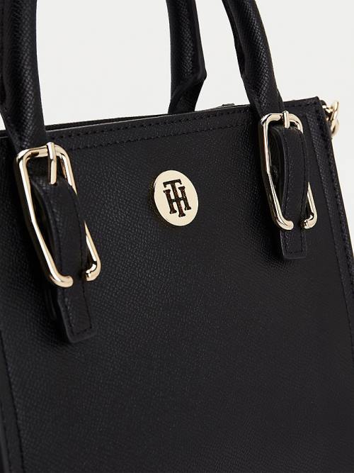 Black Tommy Hilfiger Monogram Small Tote Women's Bags | TH852UZP