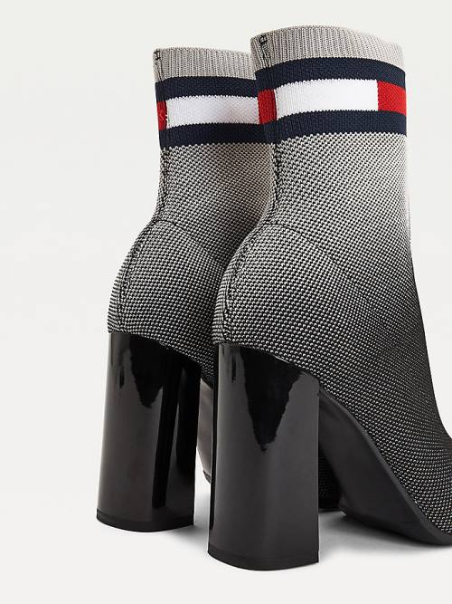 Black Tommy Hilfiger Ombre Knit High Heel Women's Boots | TH431ABZ