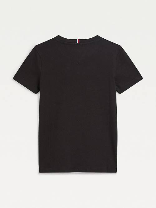 Black Tommy Hilfiger Organic Cotton Logo Boys' T Shirts | TH018EAN