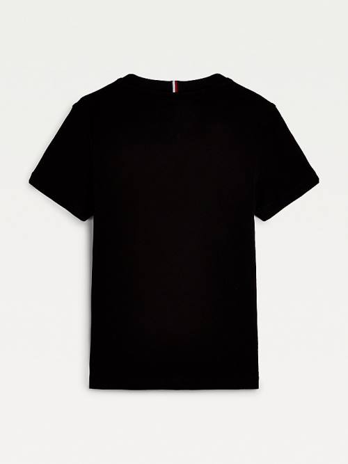 Black Tommy Hilfiger Organic Cotton Logo Boys' T Shirts | TH296WIE