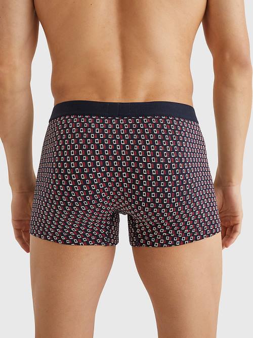 Black Tommy Hilfiger Original All-Over Print Trunks Men's Underwear | TH852VWI