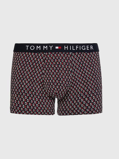 Black Tommy Hilfiger Original All-Over Print Trunks Men's Underwear | TH852VWI