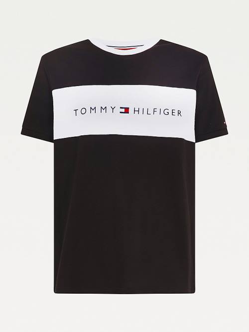 Black Tommy Hilfiger Original Colour-Blocked Logo Men's Pyjamas | TH239YKU