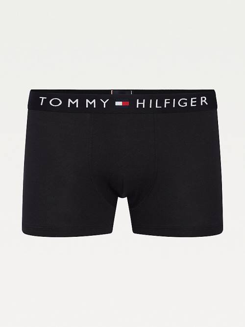 Black Tommy Hilfiger Original Stretch Logo Waistband Trunks Men's Underwear | TH167DHL