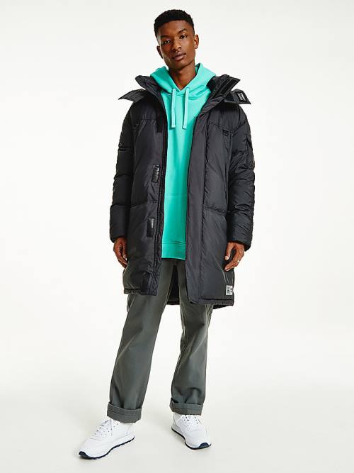 Black Tommy Hilfiger Oversized Down Parka Men's Coats | TH398QMR