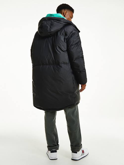 Black Tommy Hilfiger Oversized Down Parka Men's Coats | TH398QMR