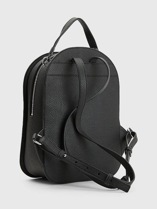 Black Tommy Hilfiger Pebble Grain Backpack Women's Bags | TH586FBS