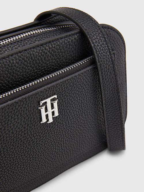 Black Tommy Hilfiger Pebble Grain Camera Women's Bags | TH416MQL