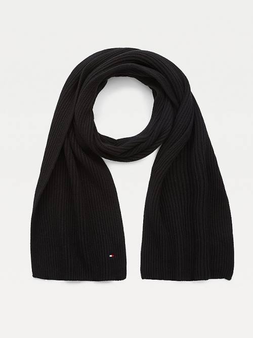 Black Tommy Hilfiger Pima Cotton Cashmere Men\'s Scarves | TH451YNQ