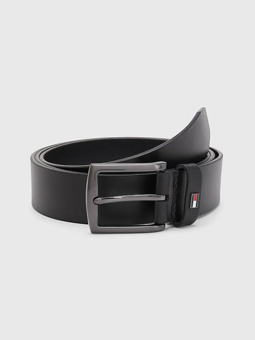 Black Tommy Hilfiger Plus Denton Leather Men\'s Belts | TH473RXP