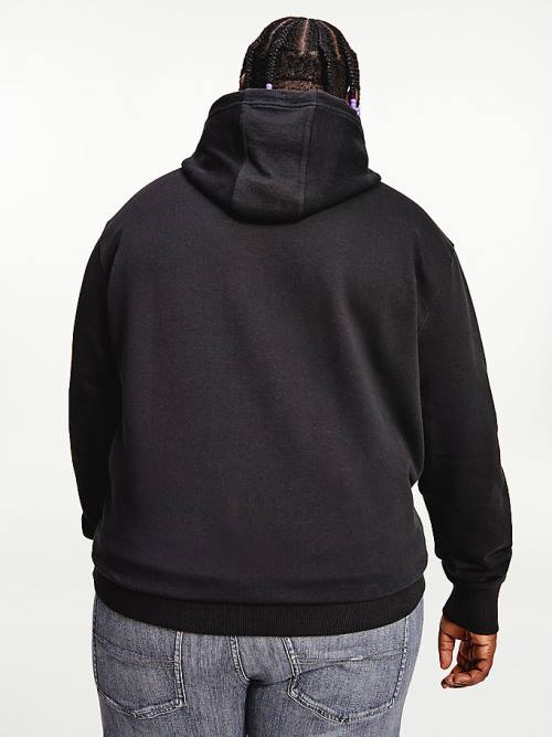 Black Tommy Hilfiger Plus Essential Logo Men's Hoodie | TH630EPZ