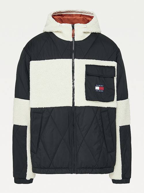 Black Tommy Hilfiger Plus Tommy Badge Sherpa Men's Jackets | TH682DSA