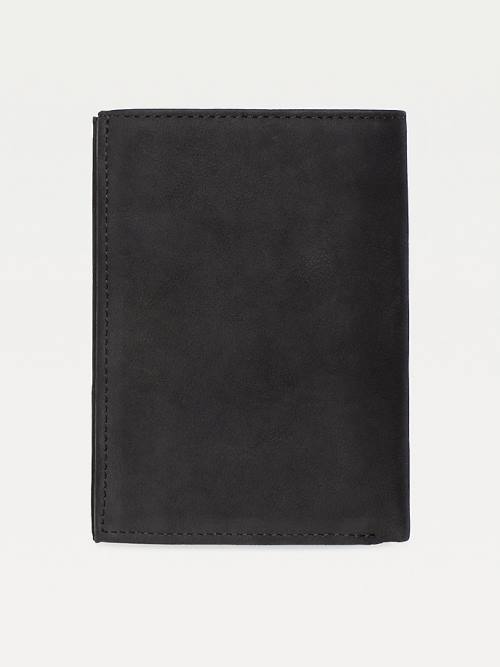 Black Tommy Hilfiger Portrait Trifold Men's Wallets | TH810NCB