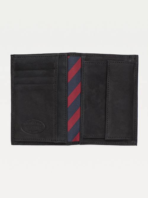 Black Tommy Hilfiger Portrait Trifold Men's Wallets | TH810NCB