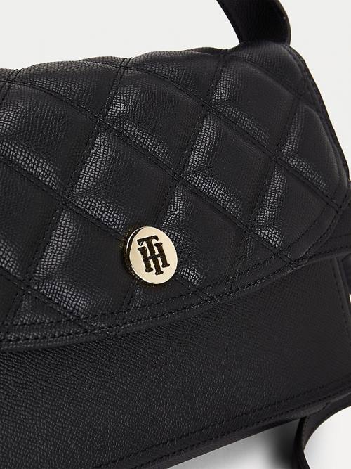 Black Tommy Hilfiger Quilted Crossover Women's Bags | TH816WKF