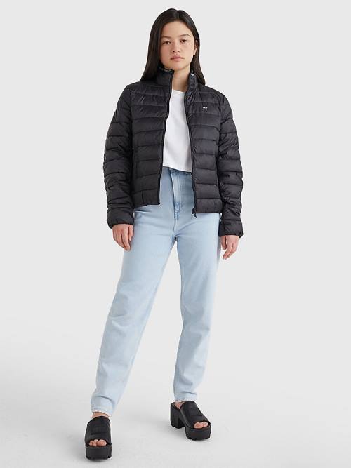 Black Tommy Hilfiger Quilted Zip-Thru Women's Jackets | TH348MOZ