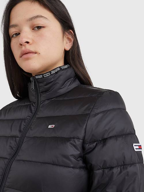 Black Tommy Hilfiger Quilted Zip-Thru Women's Jackets | TH348MOZ