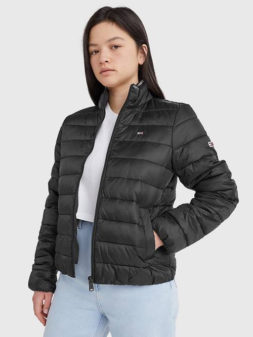 Black Tommy Hilfiger Quilted Zip-Thru Women\'s Jackets | TH348MOZ