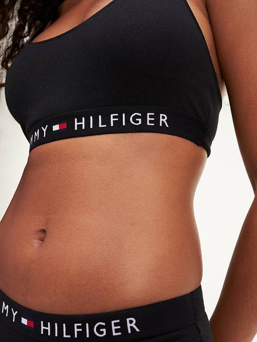 Black Tommy Hilfiger Racerback Scoop Neck Bralette Women's Underwear | TH471GCF