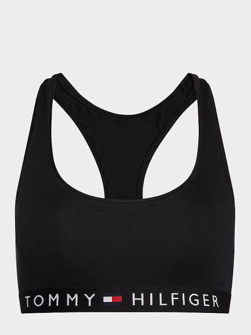 Black Tommy Hilfiger Racerback Scoop Neck Bralette Women's Underwear | TH471GCF