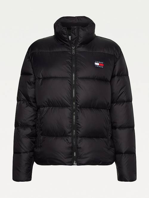 Black Tommy Hilfiger Recycled Nylon Puffer Women's Jackets | TH579ZXB