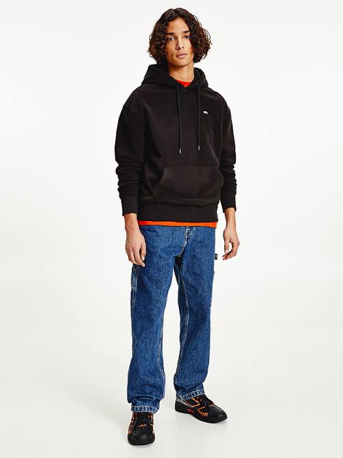 Black Tommy Hilfiger Recycled Polar Fleece Men's Sweatshirts | TH361MPO