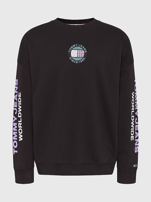 Black Tommy Hilfiger Recycled Unity Men's Sweatshirts | TH486WOJ