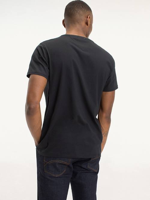 Black Tommy Hilfiger Regular Fit Crew Men's T Shirts | TH054FEJ