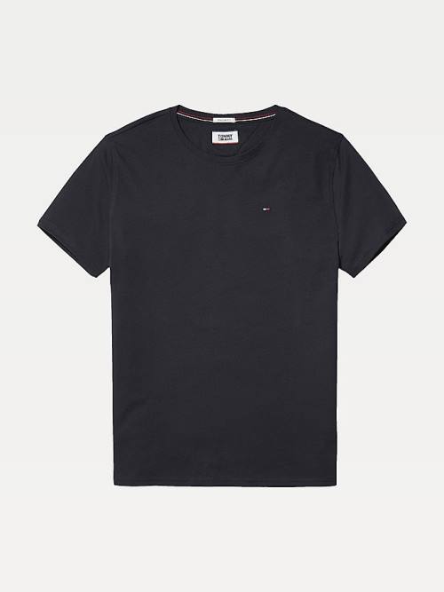 Black Tommy Hilfiger Regular Fit Crew Men's T Shirts | TH054FEJ