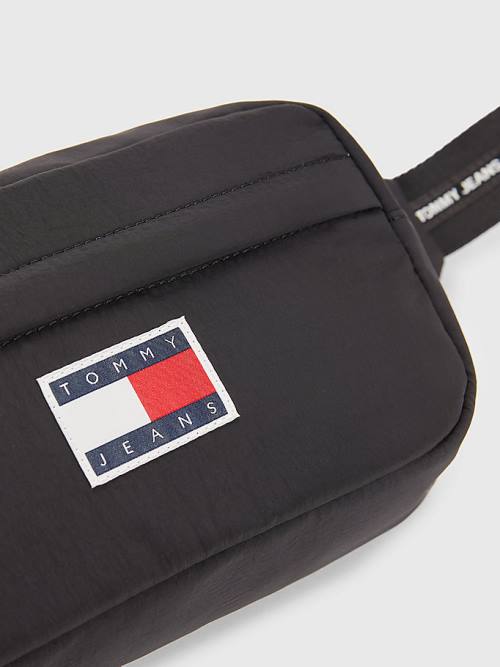 Black Tommy Hilfiger Repeat Logo Bumbag Men's Bags | TH073SAK