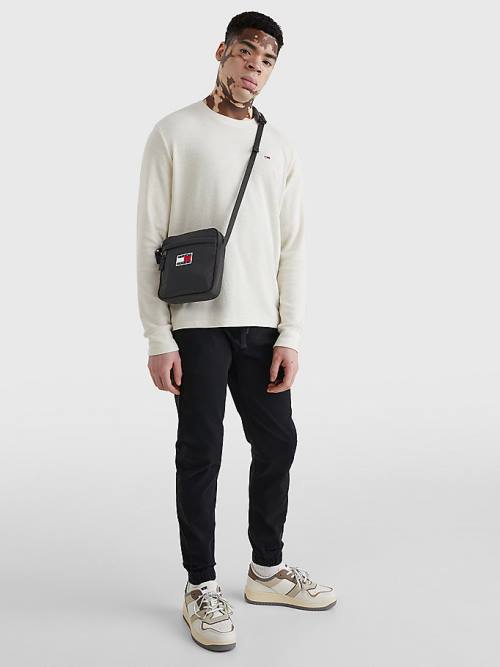 Black Tommy Hilfiger Repeat Logo Bumbag Men's Bags | TH073SAK