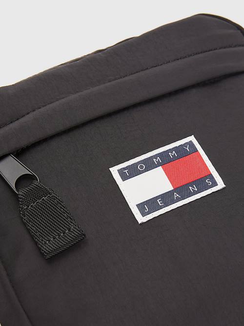 Black Tommy Hilfiger Repeat Logo Tape Reporter Men's Bags | TH268WDF