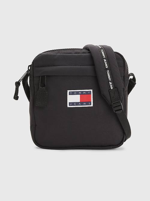 Black Tommy Hilfiger Repeat Logo Tape Reporter Men\'s Bags | TH268WDF