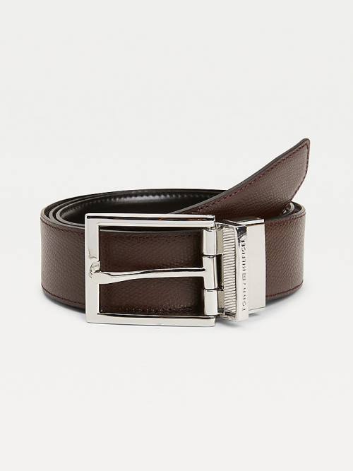 Black Tommy Hilfiger Reversible Leather Men's Belts | TH391TAV