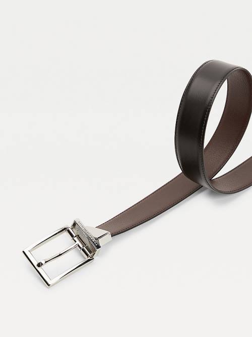 Black Tommy Hilfiger Reversible Leather Men's Belts | TH391TAV