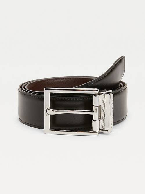 Black Tommy Hilfiger Reversible Leather Men\'s Belts | TH391TAV