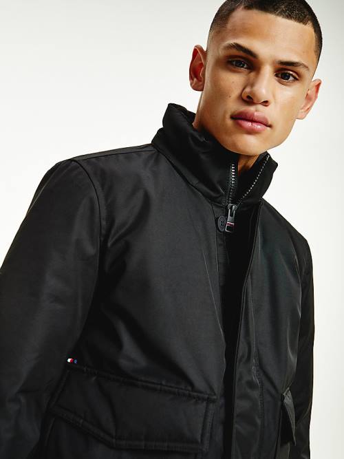 Black Tommy Hilfiger Rockie Down Bomber Men's Jackets | TH495QAW