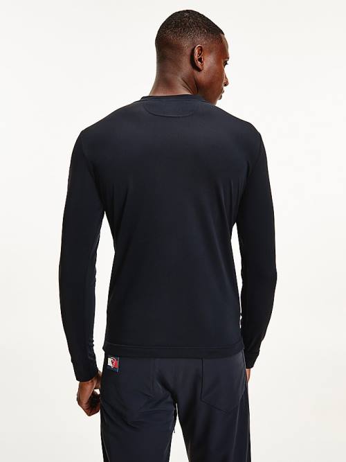 Black Tommy Hilfiger Rossignol Chest Logo Base Layer Men's Sweatshirts | TH873DSR