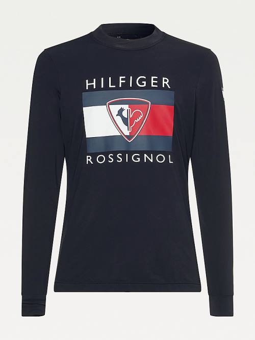 Black Tommy Hilfiger Rossignol Chest Logo Base Layer Men's Sweatshirts | TH873DSR