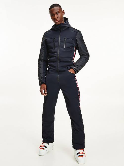 Black Tommy Hilfiger Rossignol Hooded Padded Ski Men\'s Suits | TH812ASC