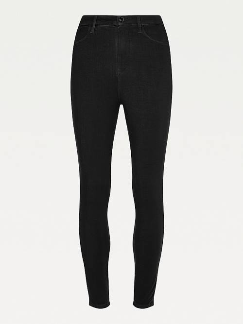 Black Tommy Hilfiger Sculpt High Rise Super Skinny Women's Pants | TH093LUB